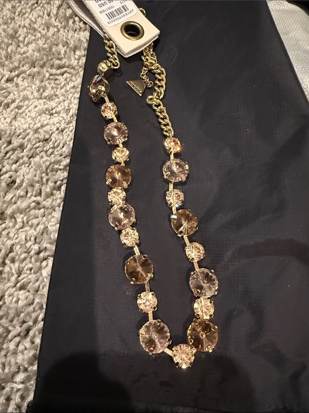 Anthropologie Necklace with Champagne Crystals
